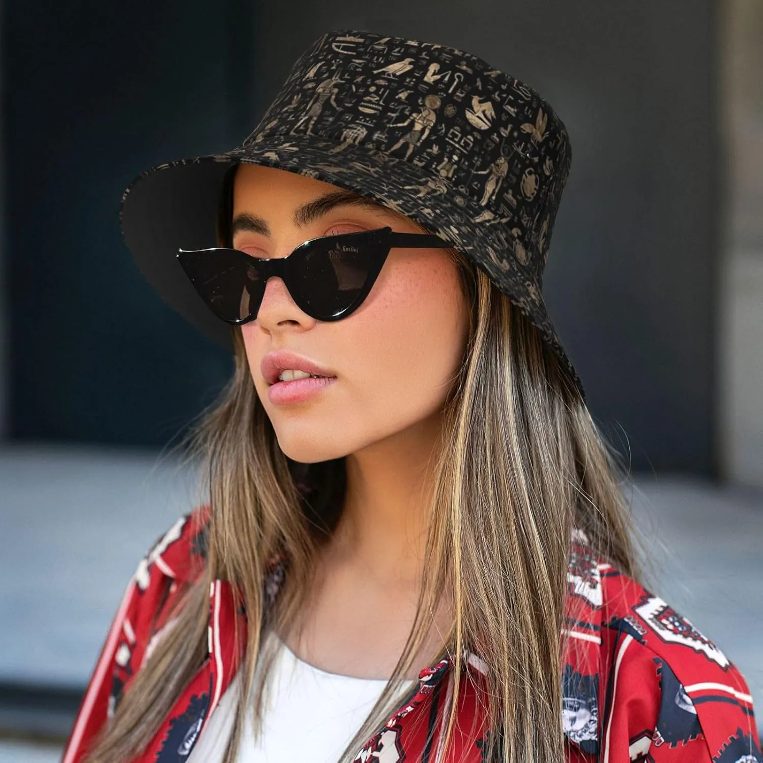 Ancient Egyptian Bucket Hat for Women Men Fashion Sun Cap Packable Travel Summer Beach Hat