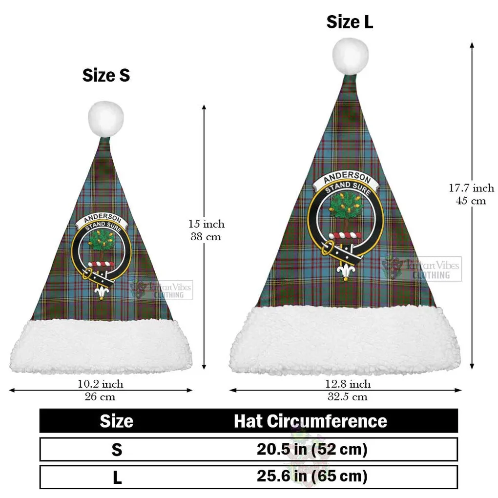 Anderson Tartan Christmas Santa Hats with Family Crest