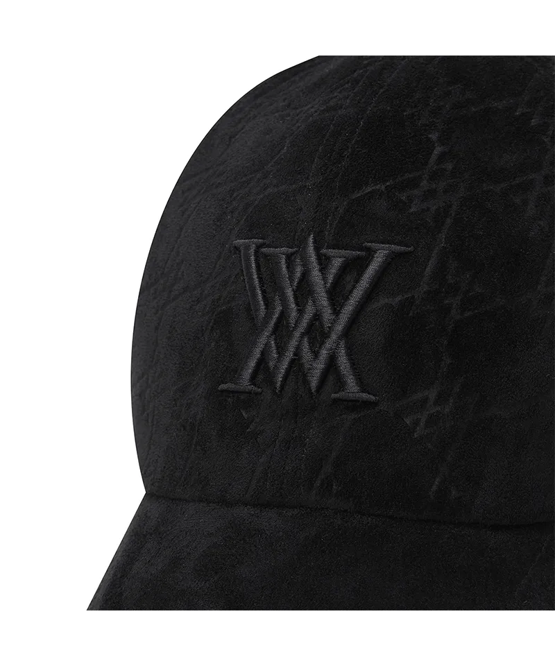 ANEW Golf Unisex Monogram Suede Ball Cap - Black