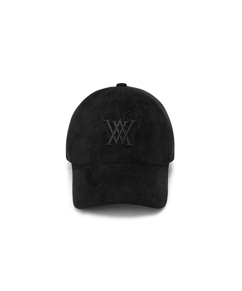 ANEW Golf Unisex Monogram Suede Ball Cap - Black