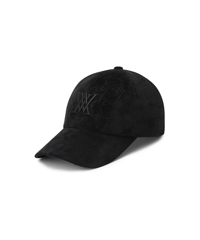 ANEW Golf Unisex Monogram Suede Ball Cap - Black