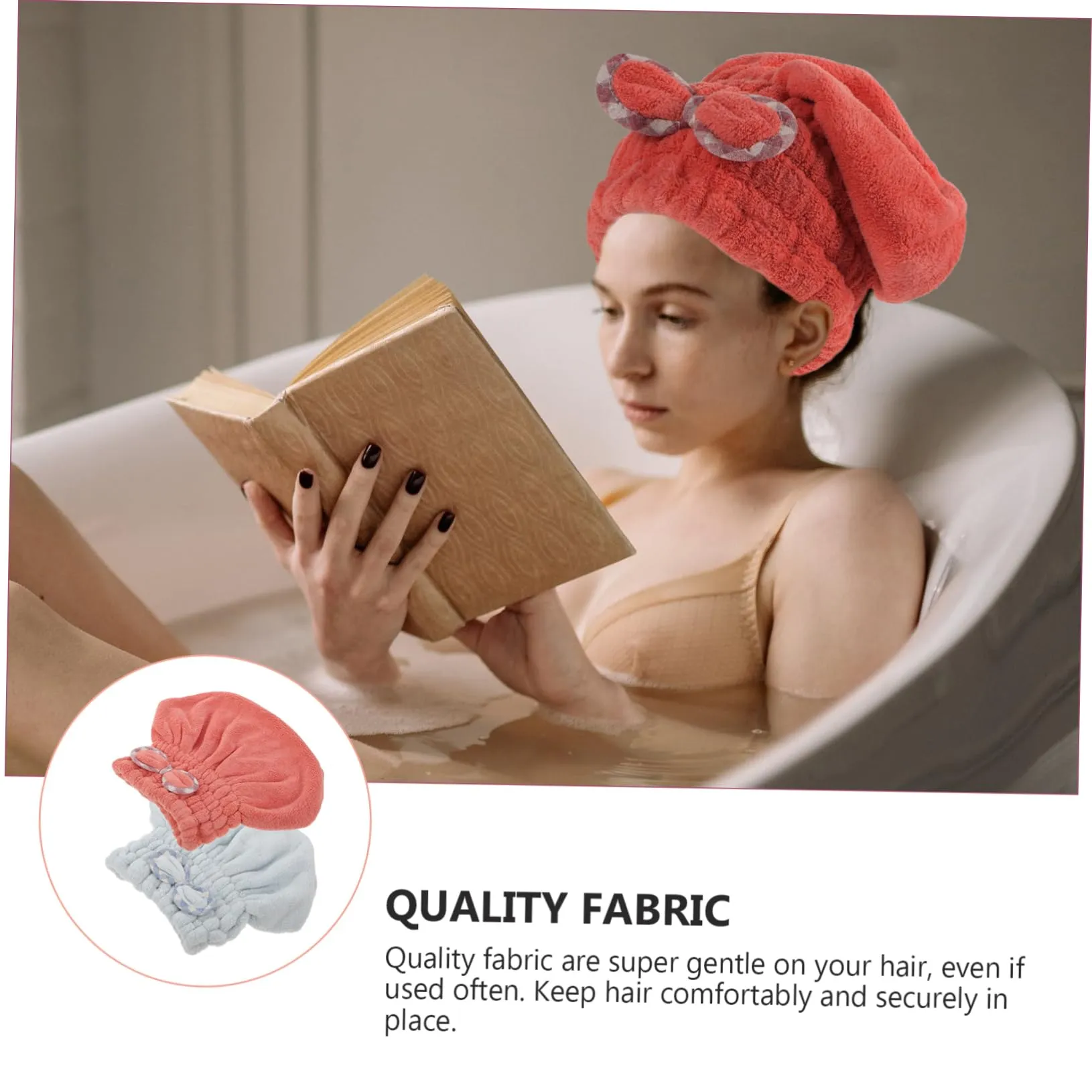 Anneome 2pcs Dry Hair Shower Cap Hair Drying Fleece Wrap Dry Hair Hat Hair Ties for Women Absorbent Hair Towel Absorbent Hair Hat Womens Hats Child Coral Fleece Absorb Water Absorbent Cap
