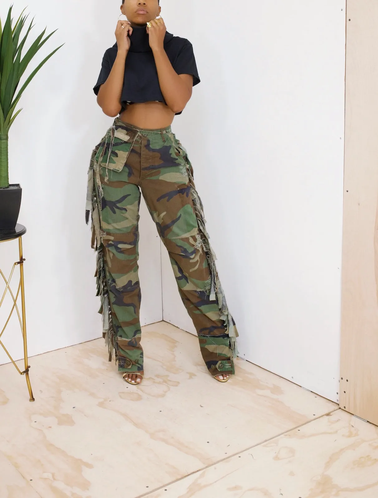 Army Fatigue Camo Woodland small Fanny Pack belt