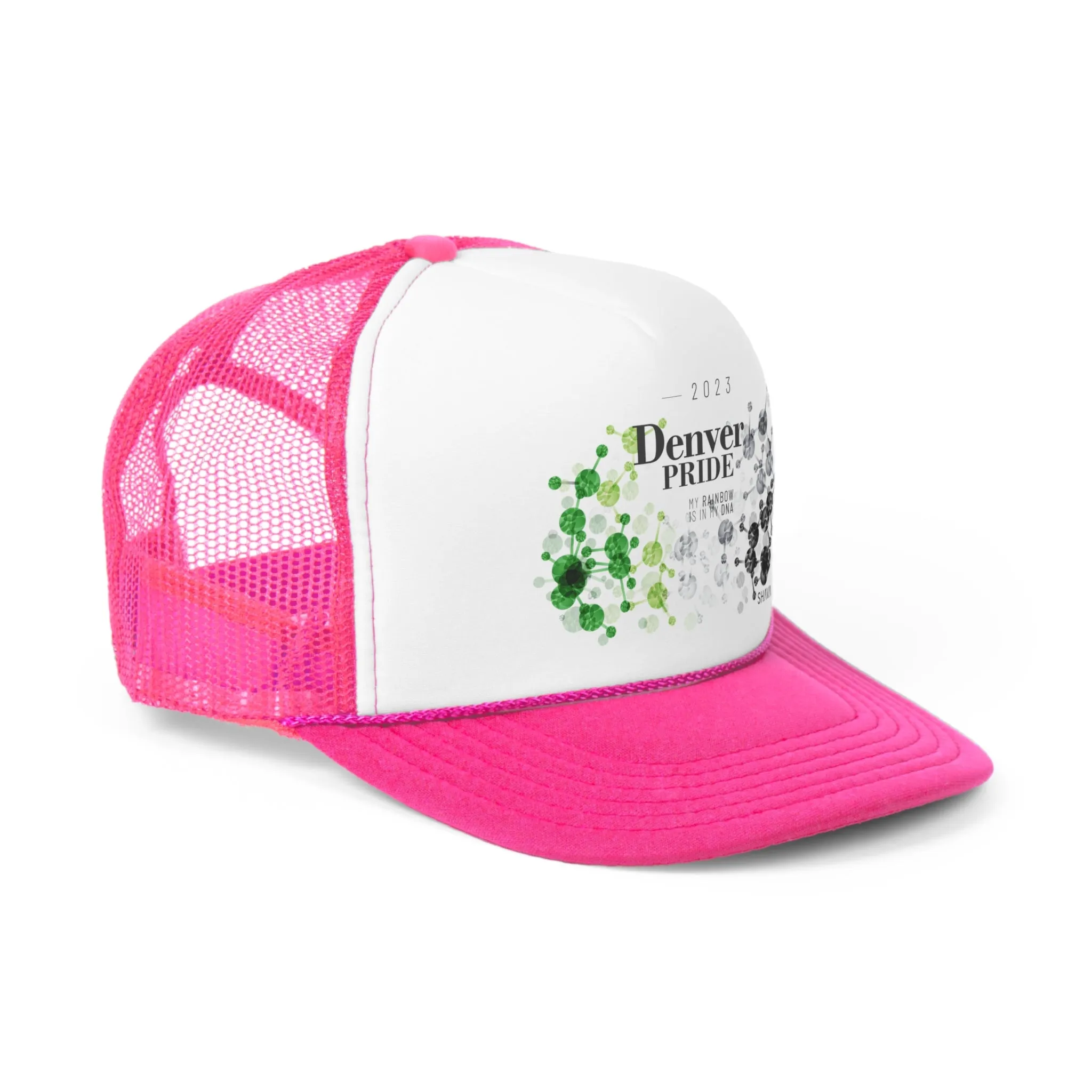Aromantic Flag Trucker Caps Denver Pride - My Rainbow is In My DNA
