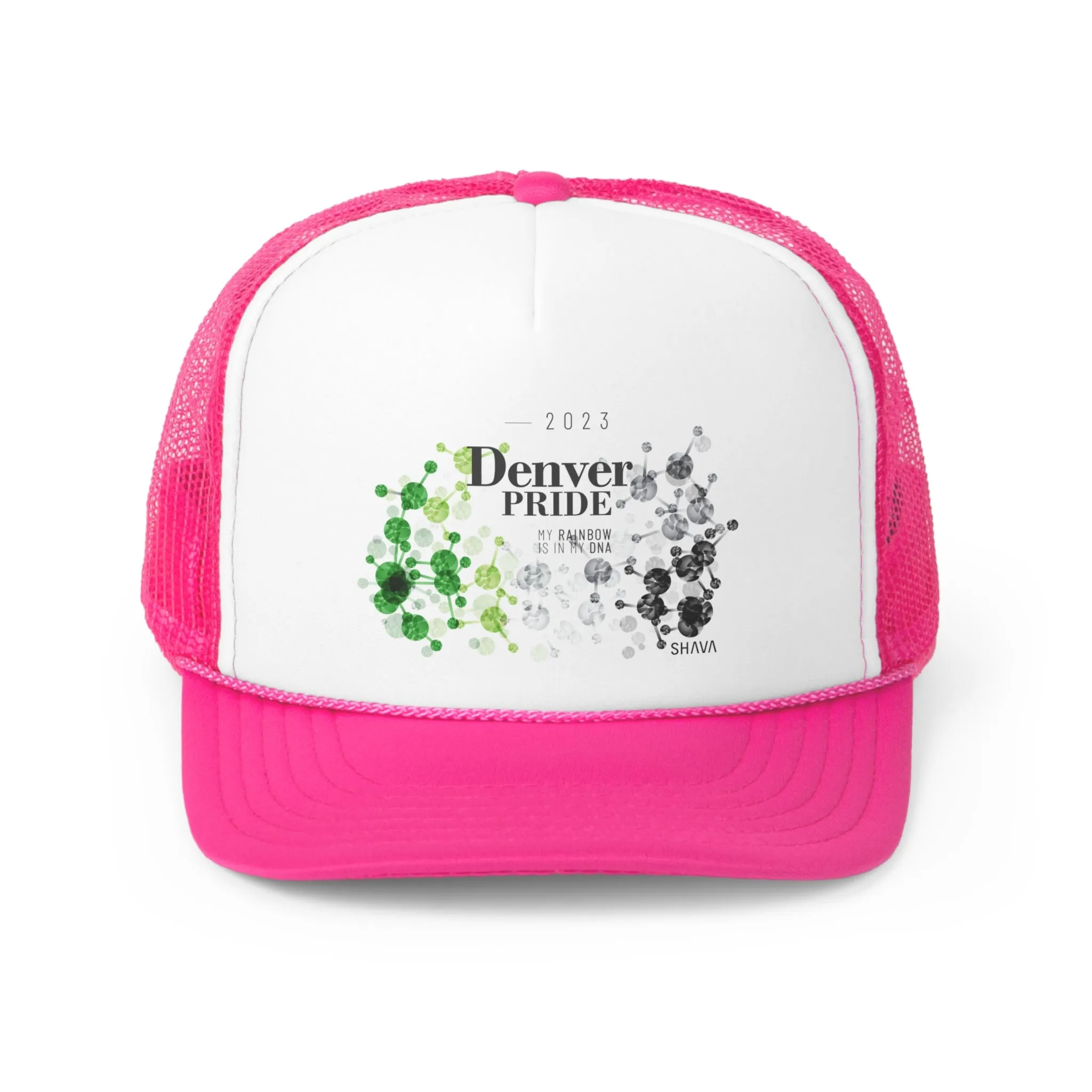 Aromantic Flag Trucker Caps Denver Pride - My Rainbow is In My DNA