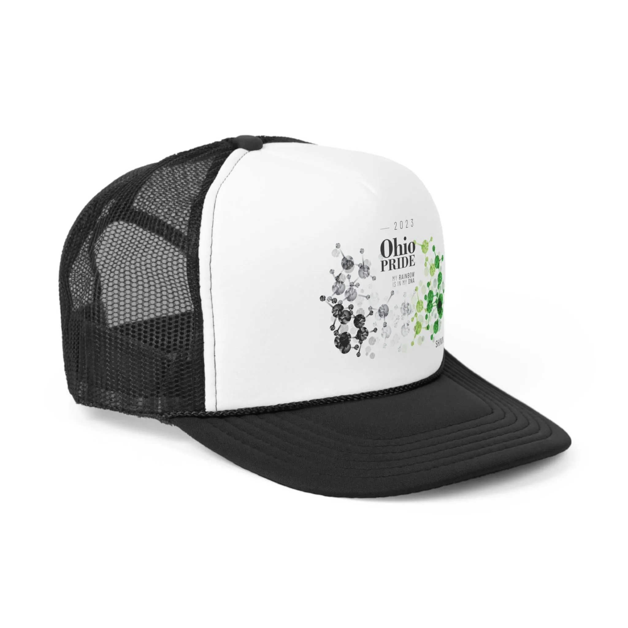 Aromantic Flag Trucker Caps Ohio Pride - My Rainbow is In My DNA