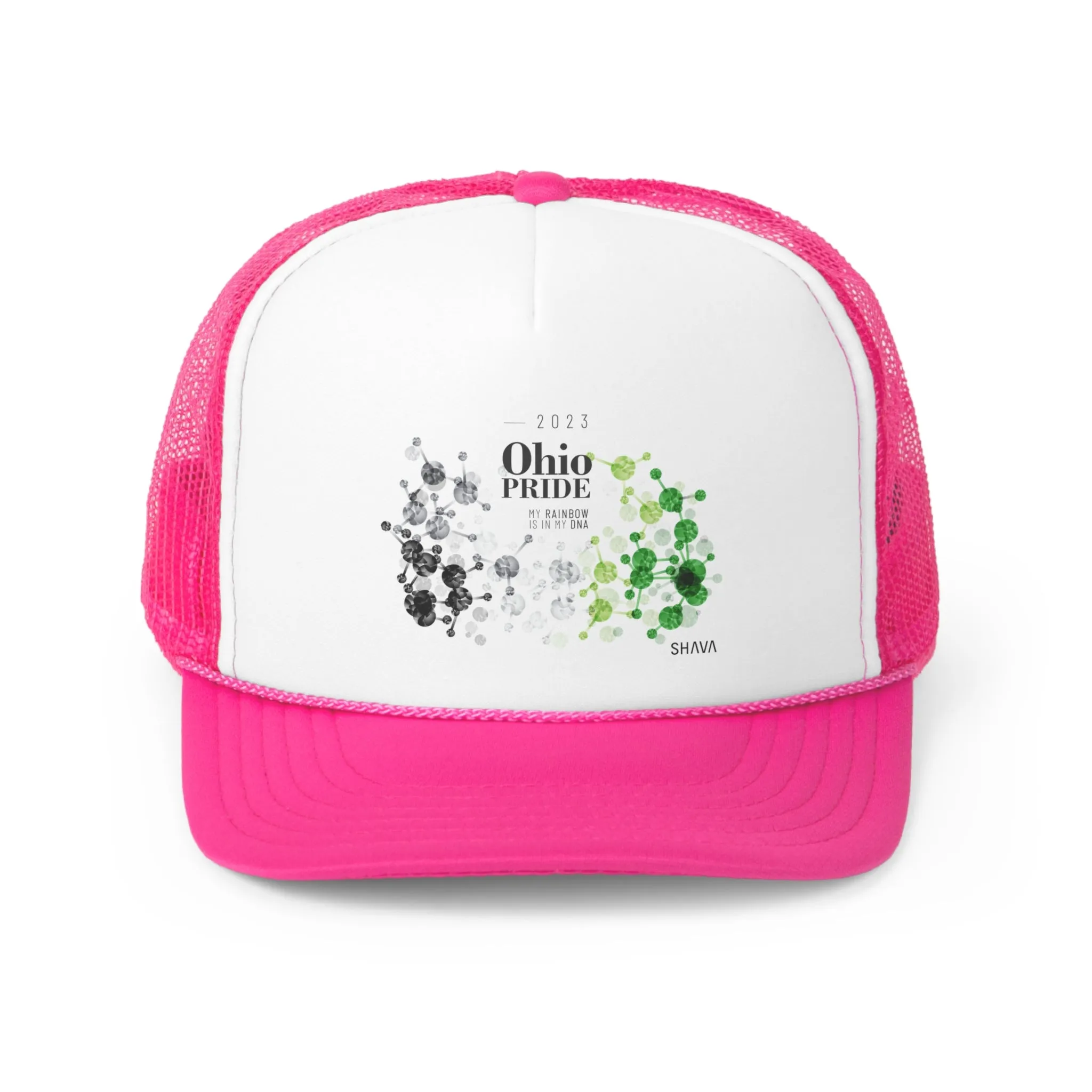 Aromantic Flag Trucker Caps Ohio Pride - My Rainbow is In My DNA
