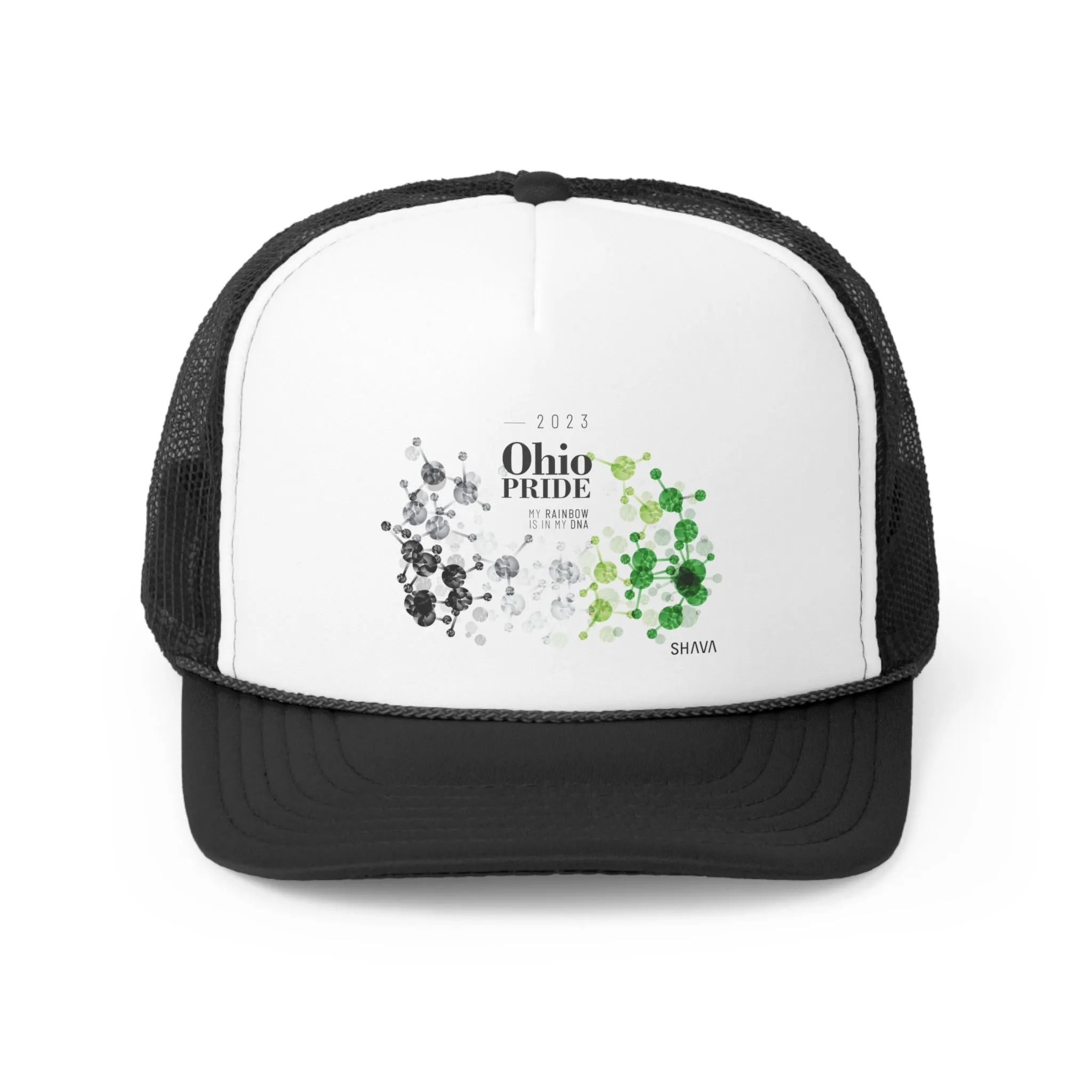 Aromantic Flag Trucker Caps Ohio Pride - My Rainbow is In My DNA
