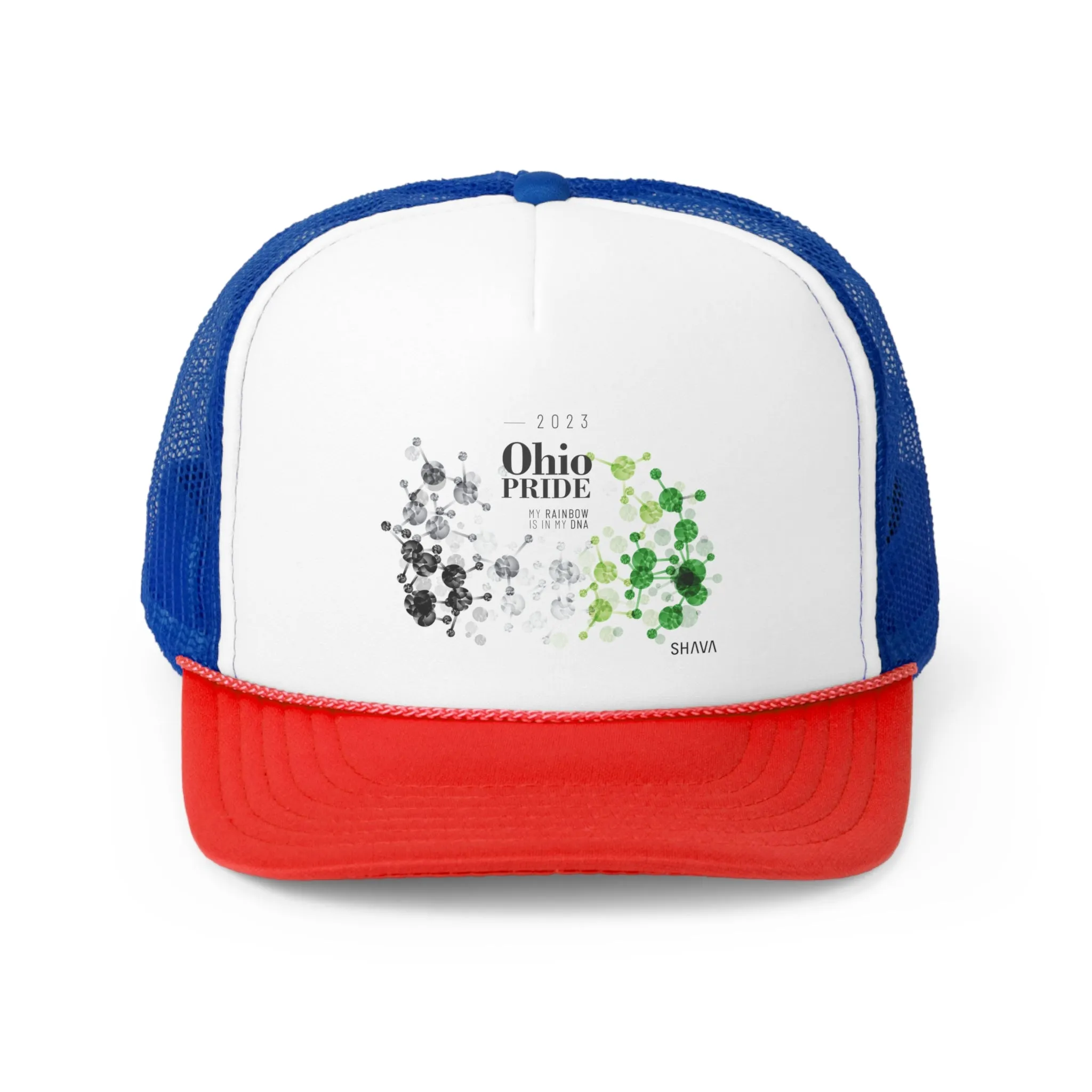 Aromantic Flag Trucker Caps Ohio Pride - My Rainbow is In My DNA