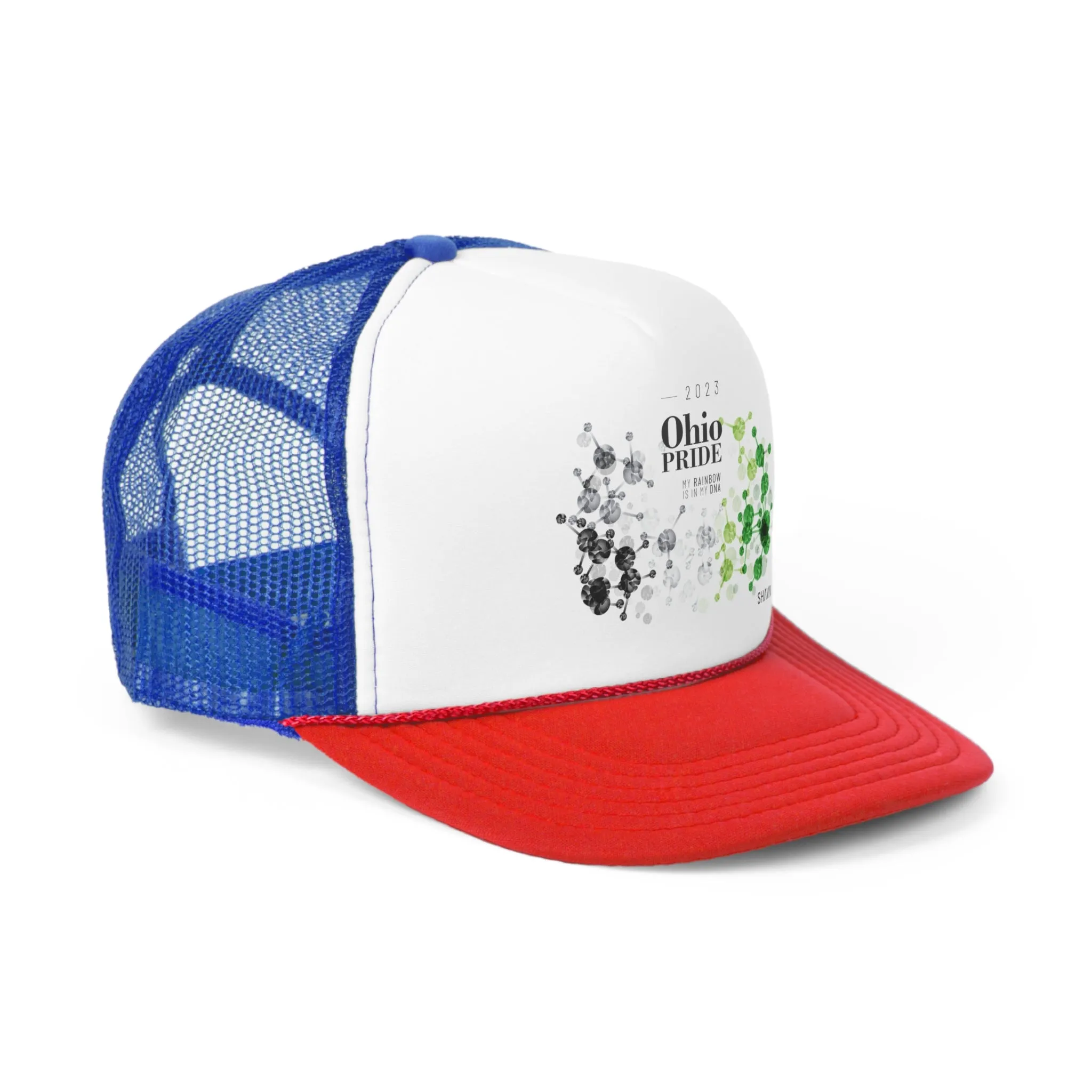 Aromantic Flag Trucker Caps Ohio Pride - My Rainbow is In My DNA