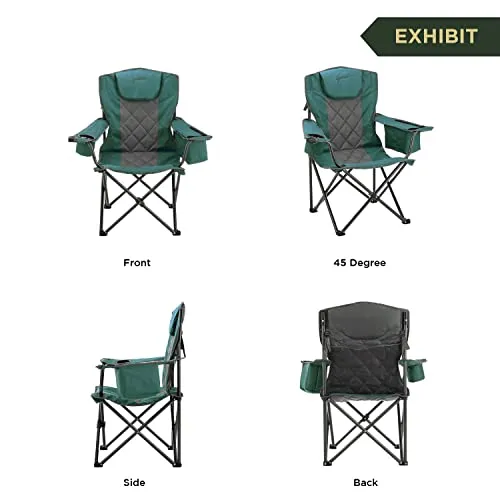 ARROWHEAD OUTDOOR Portable Folding Camping Quad Chair w/ 6-Can Cooler