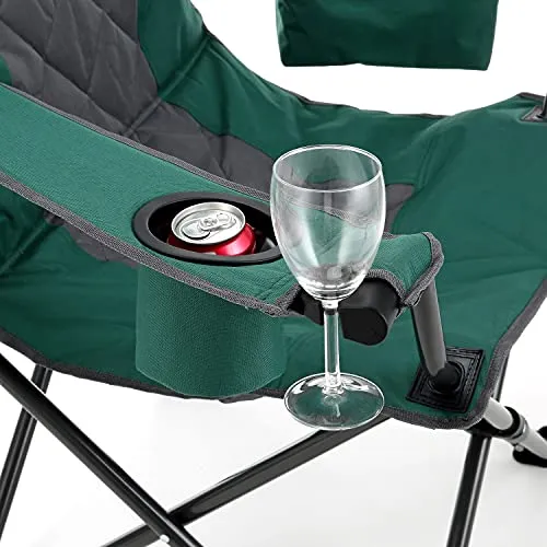 ARROWHEAD OUTDOOR Portable Folding Camping Quad Chair w/ 6-Can Cooler