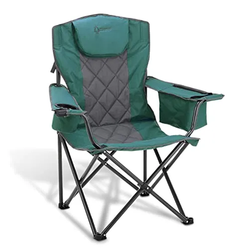 ARROWHEAD OUTDOOR Portable Folding Camping Quad Chair w/ 6-Can Cooler