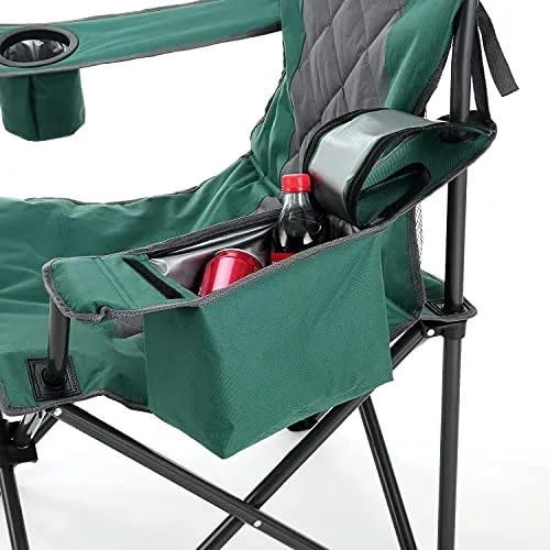 ARROWHEAD OUTDOOR Portable Folding Camping Quad Chair w/ 6-Can Cooler