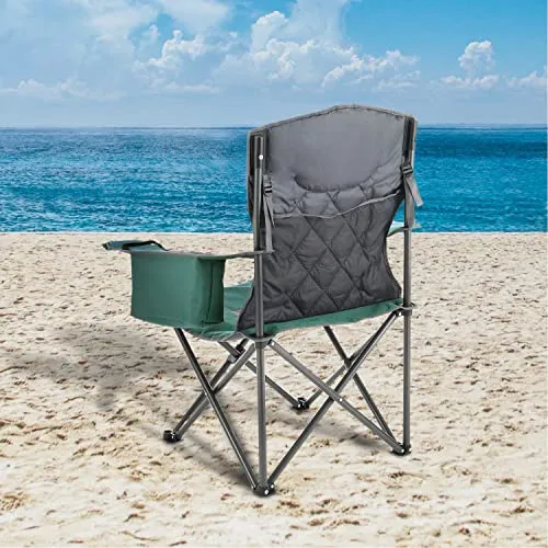 ARROWHEAD OUTDOOR Portable Folding Camping Quad Chair w/ 6-Can Cooler
