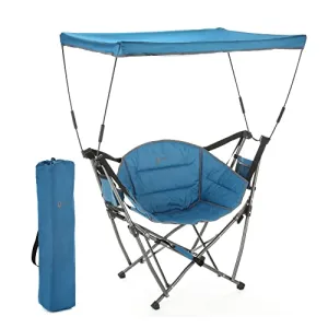 ARROWHEAD OUTDOOR Portable Folding Swinging Hammock Camping Chair, Removable Canopy, Perfect for Stargazing, Cup Holder, Storage Pouch, Carrying Bag Included, Supports up to 300lbs, USA-Based Support