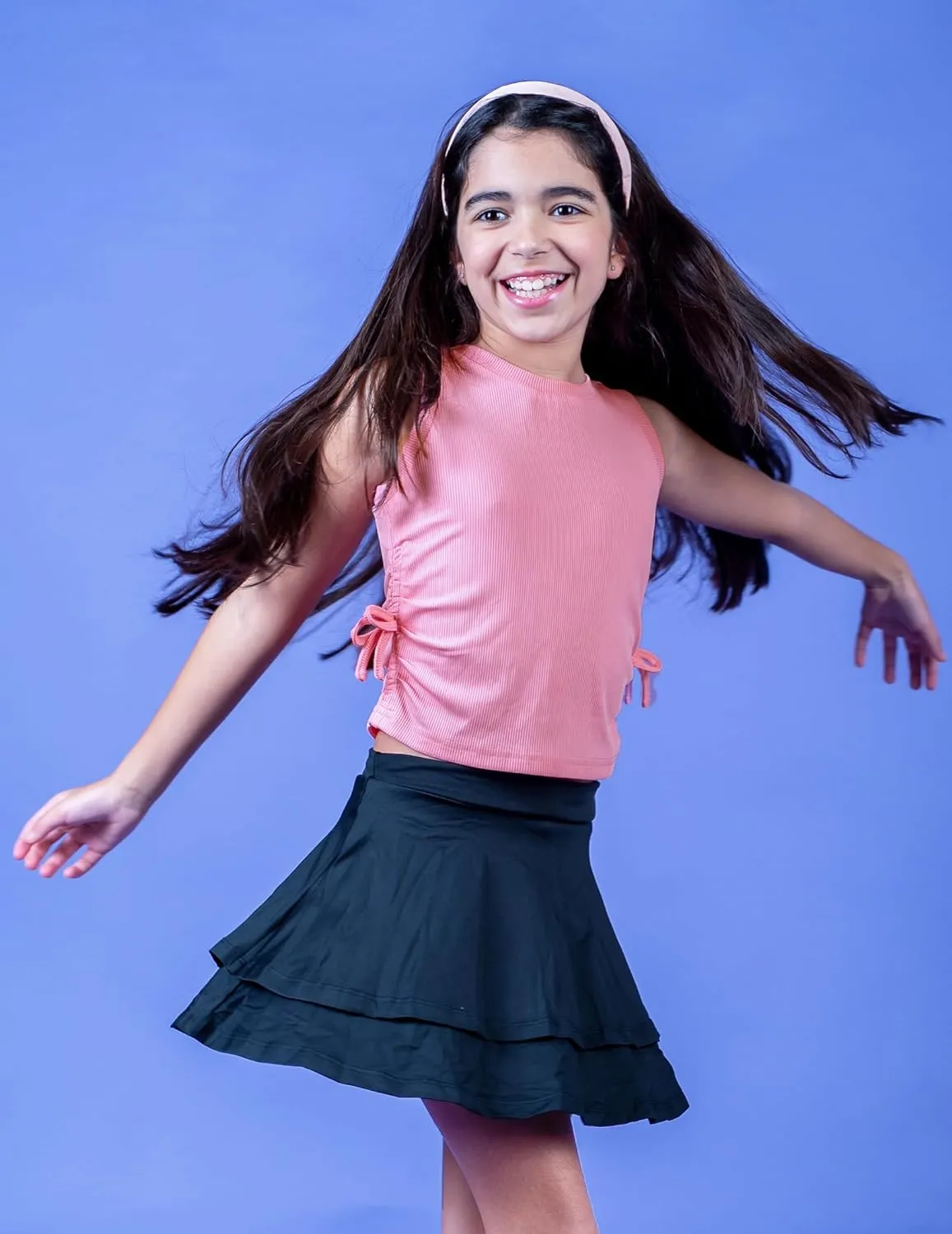 Arshiner Girls Sets 2 Piece Outfits Knit Ruched Knot Side Tank Top and Shorts