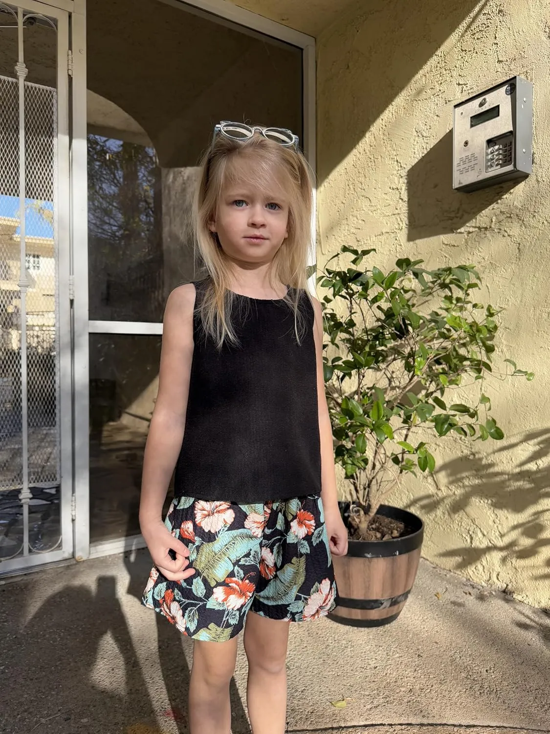 Arshiner Girls Summer 2 Piece Outfit Sleeveless Top and Shorts Set