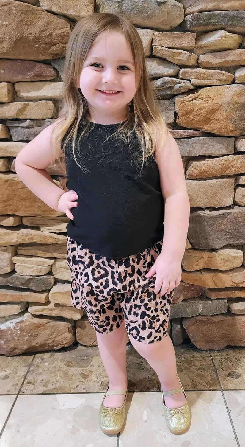 Arshiner Girls Summer 2 Piece Outfit Sleeveless Top and Shorts Set