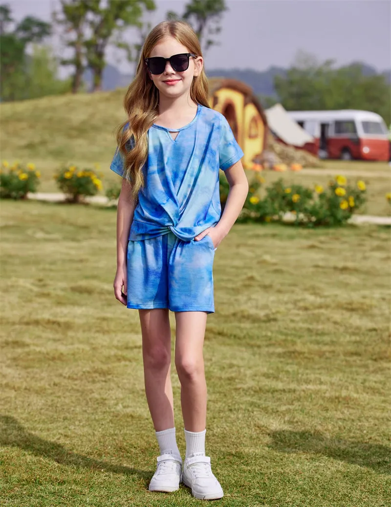 Arshiner Girls Summer 2 Piece Outfits Tie Dye Short Sets