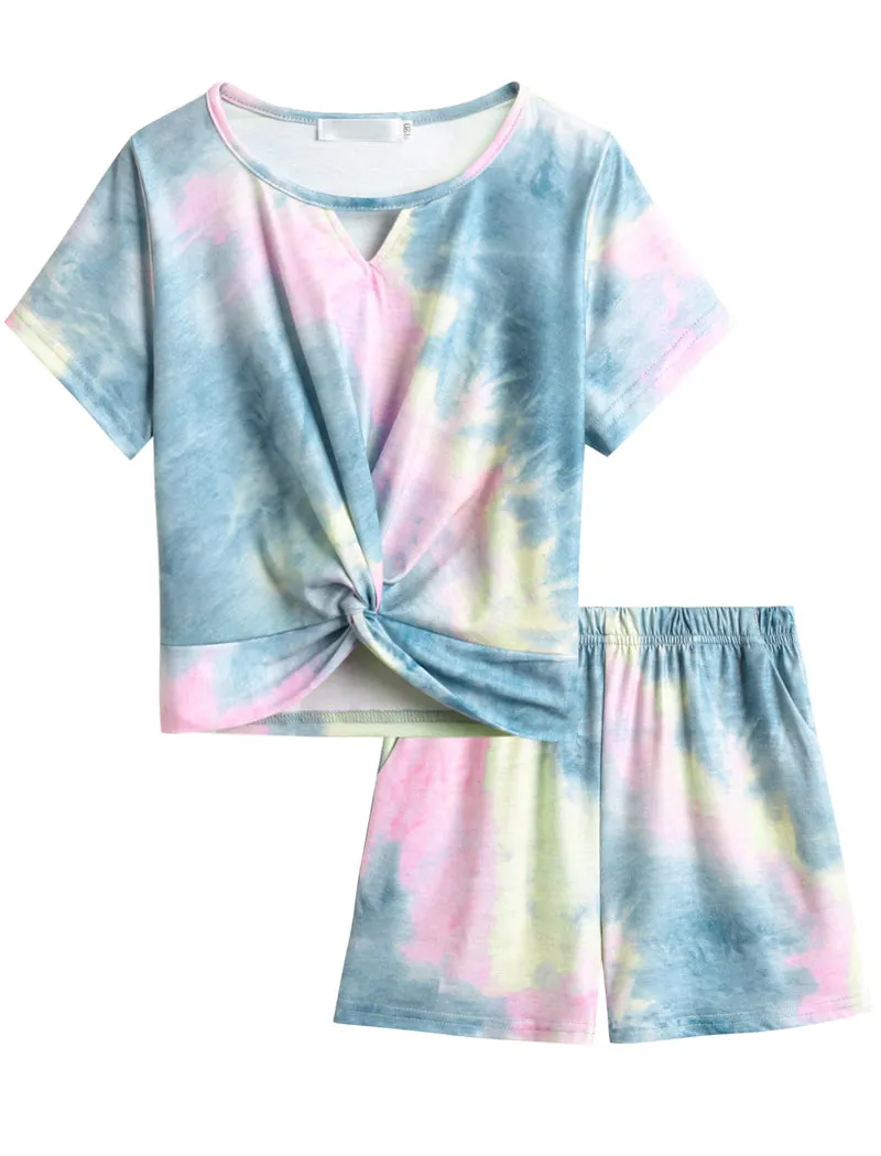 Arshiner Girls Summer 2 Piece Outfits Tie Dye Short Sets