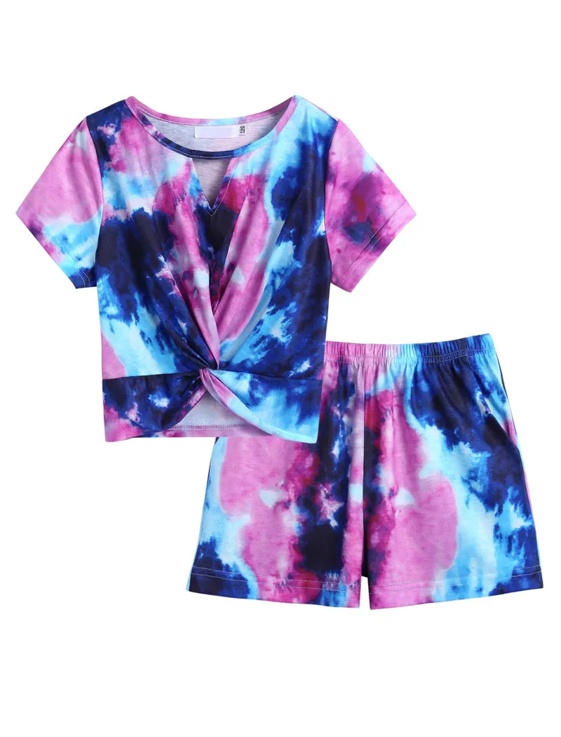Arshiner Girls Summer 2 Piece Outfits Tie Dye Short Sets
