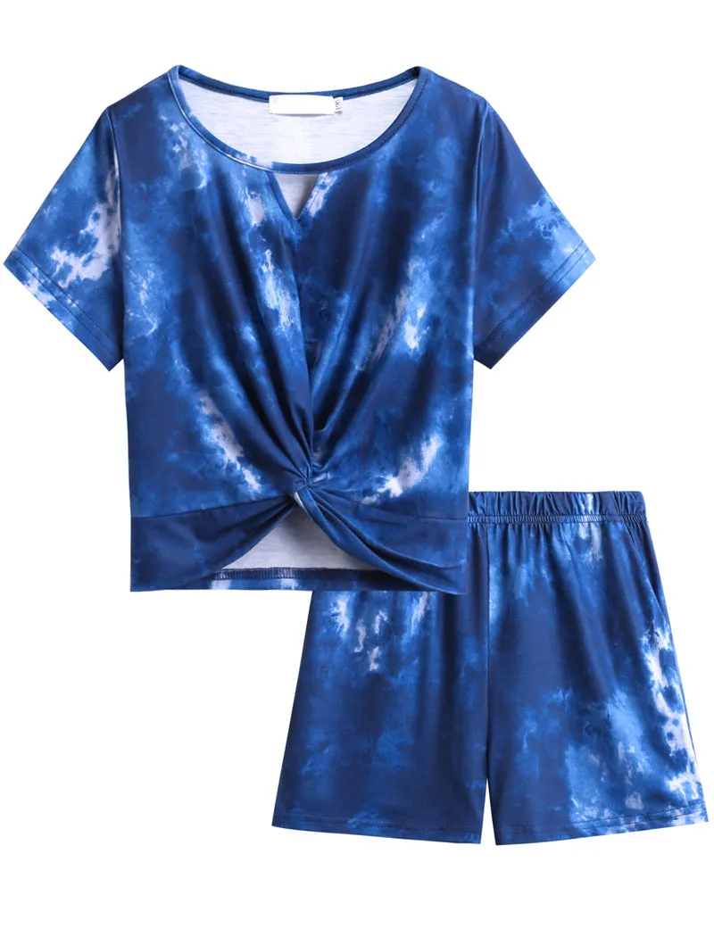 Arshiner Girls Summer 2 Piece Outfits Tie Dye Short Sets