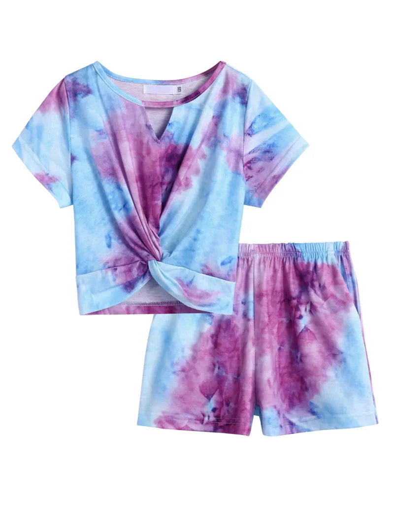 Arshiner Girls Summer 2 Piece Outfits Tie Dye Short Sets