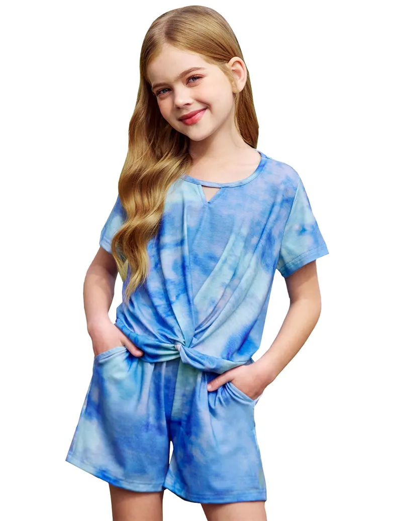 Arshiner Girls Summer 2 Piece Outfits Tie Dye Short Sets