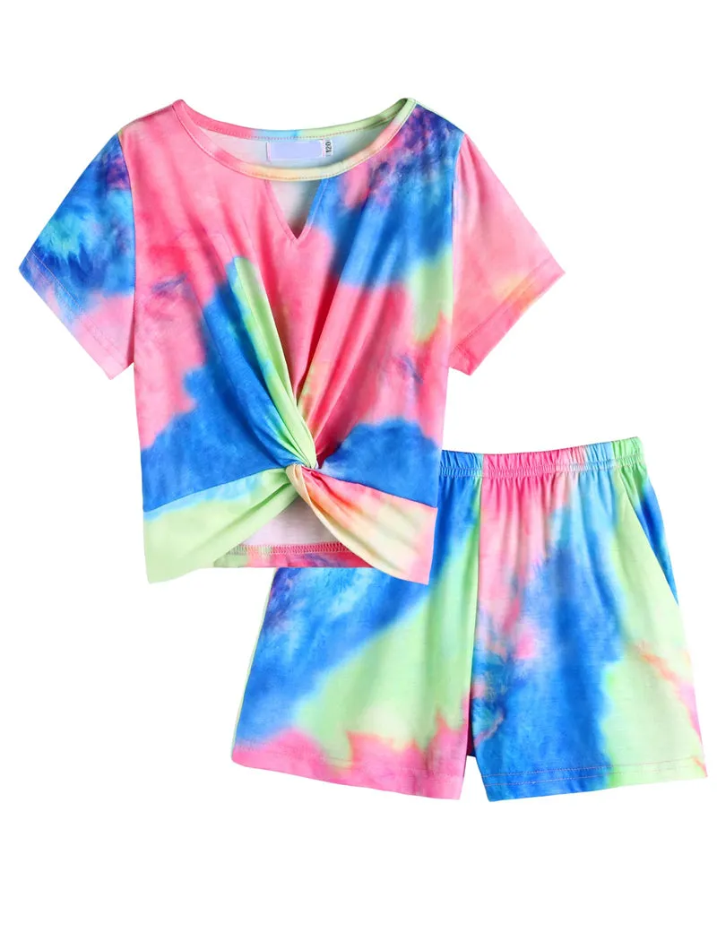 Arshiner Girls Summer 2 Piece Outfits Tie Dye Short Sets