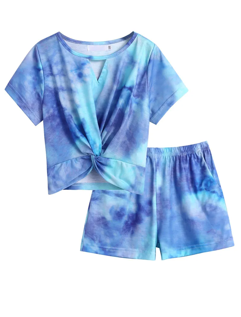 Arshiner Girls Summer 2 Piece Outfits Tie Dye Short Sets