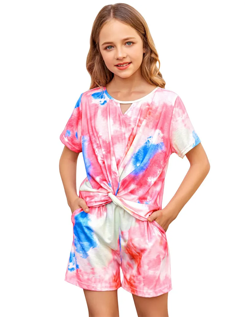 Arshiner Girls Summer 2 Piece Outfits Tie Dye Short Sets