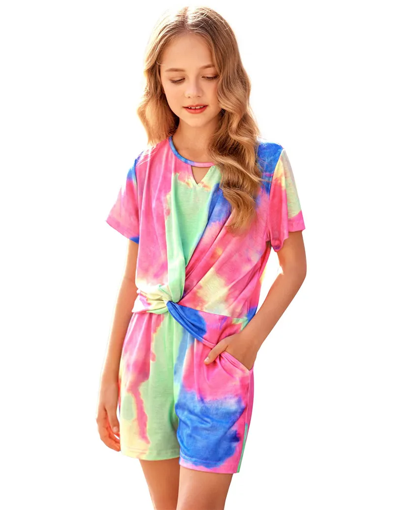 Arshiner Girls Summer 2 Piece Outfits Tie Dye Short Sets