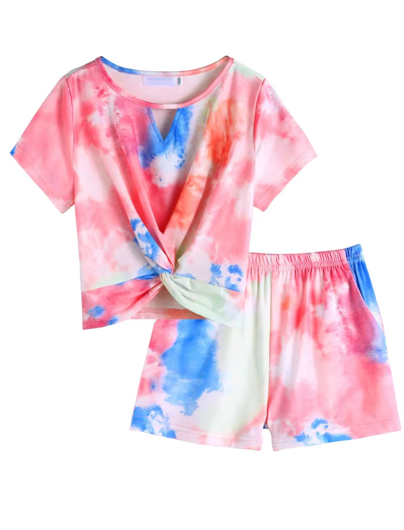 Arshiner Girls Summer 2 Piece Outfits Tie Dye Short Sets