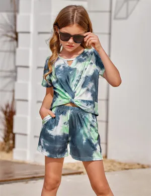 Arshiner Girls Summer 2 Piece Outfits Tie Dye Short Sets