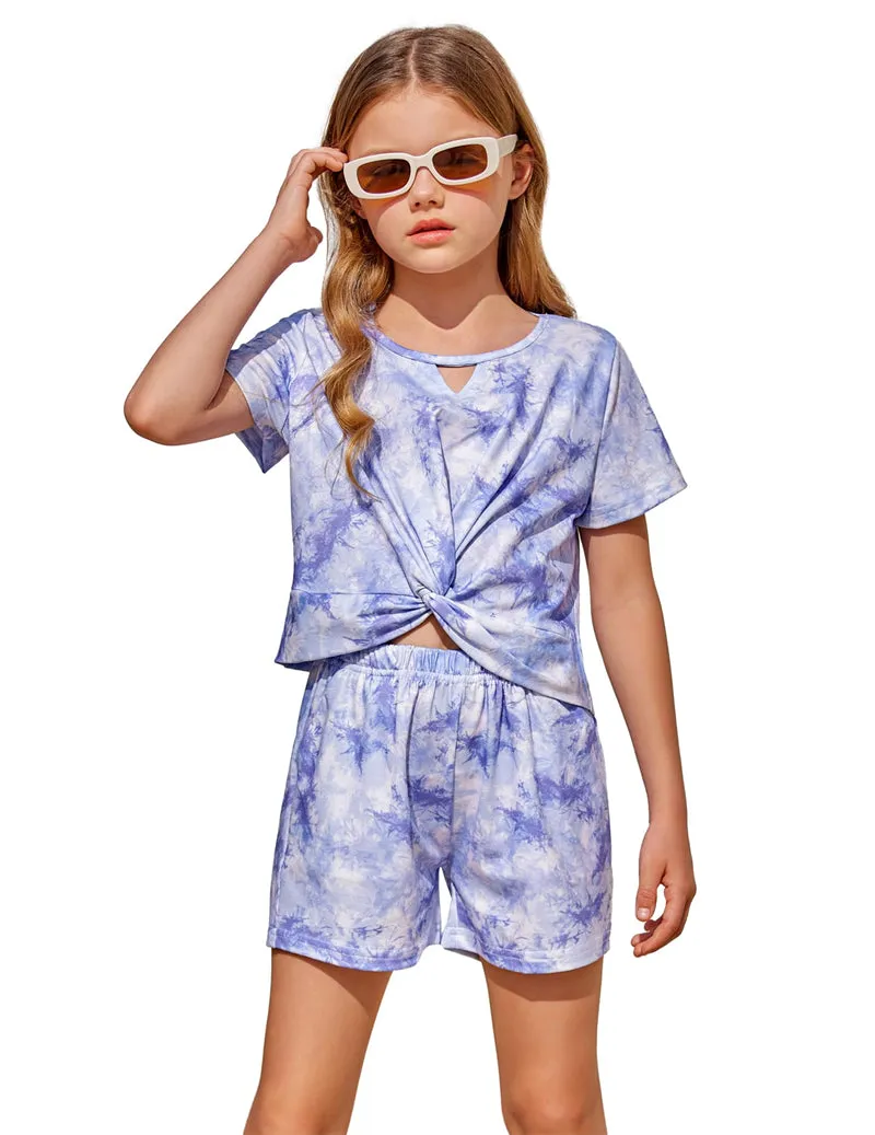 Arshiner Girls Summer 2 Piece Outfits Tie Dye Short Sets
