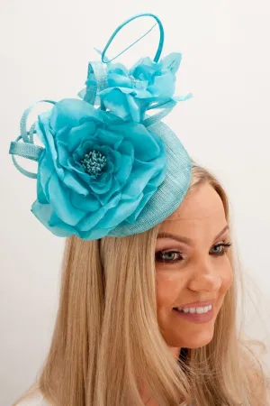 Aruba Blue Perched Flower Fascinator