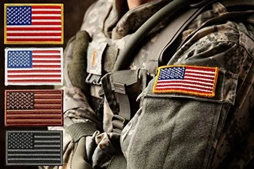 ASA Techmed 4 Pack US USA Flag Patch Thin Blue Line Police Emblem Military Iron On Sew On Tactical Morale Patch for Hats Backpacks Caps Jackets   More