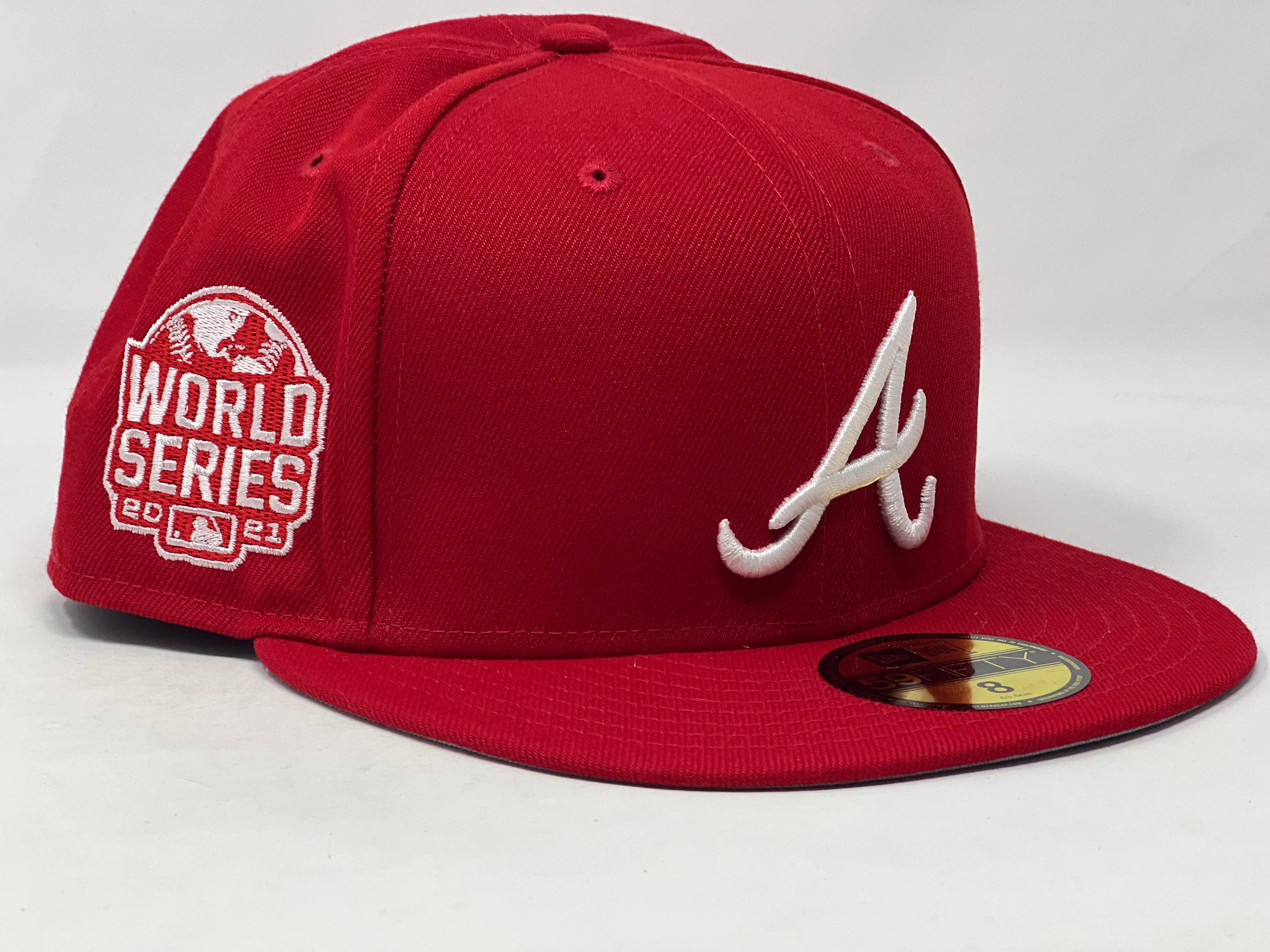 ATLANTA BRAVES 2021 WORLD SERIES RED GRAY BRIM NEW ERA FITTED HAT