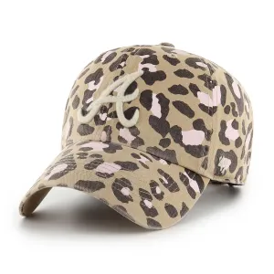 ATLANTA BRAVES WOMEN'S 47 BRAND ADJUSTABLE CLEAN UP HAT - KHAKI BAGHEERA