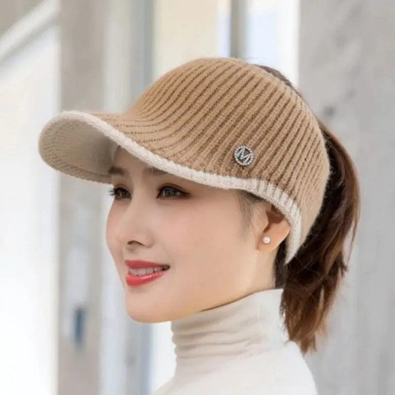 Autumn and Winter Knitted Empty Top Outdoor Sports Winter Hats
