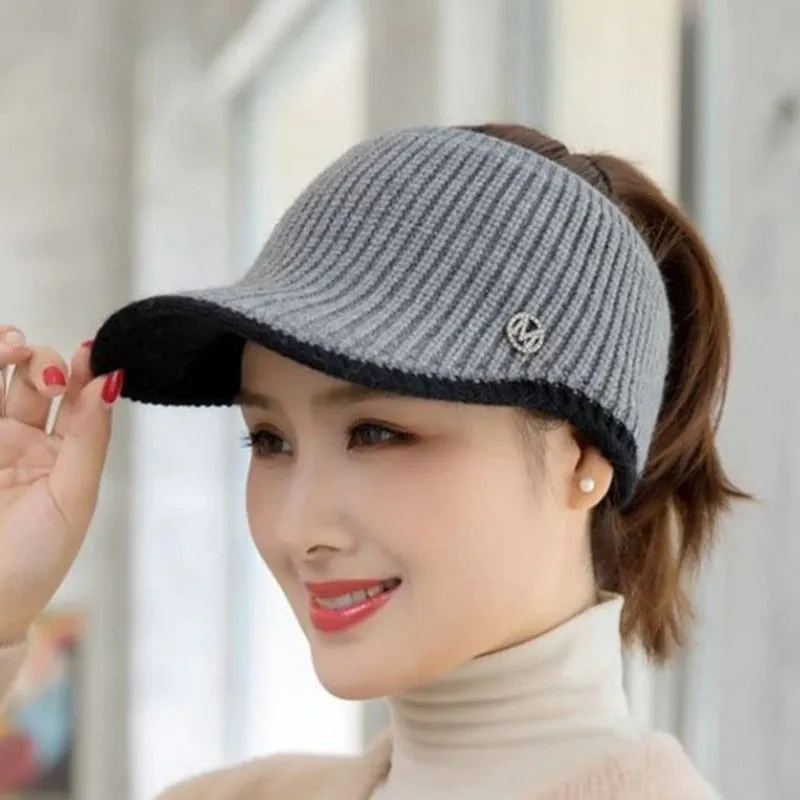 Autumn and Winter Knitted Empty Top Outdoor Sports Winter Hats