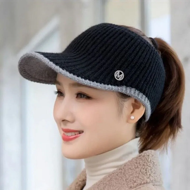 Autumn and Winter Knitted Empty Top Outdoor Sports Winter Hats