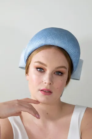Baby Blue Pillbox with Silk Bow