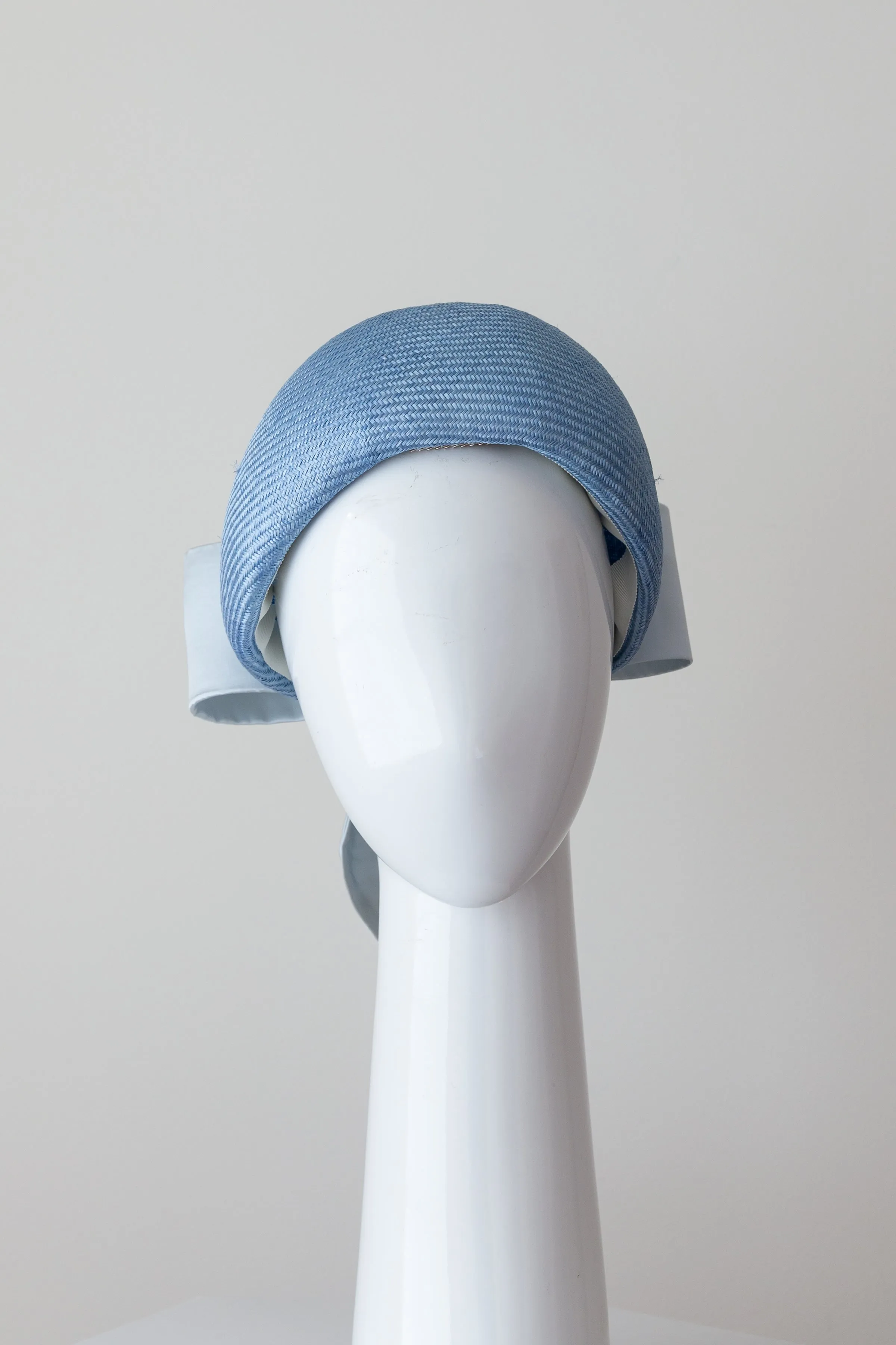 Baby Blue Pillbox with Silk Bow