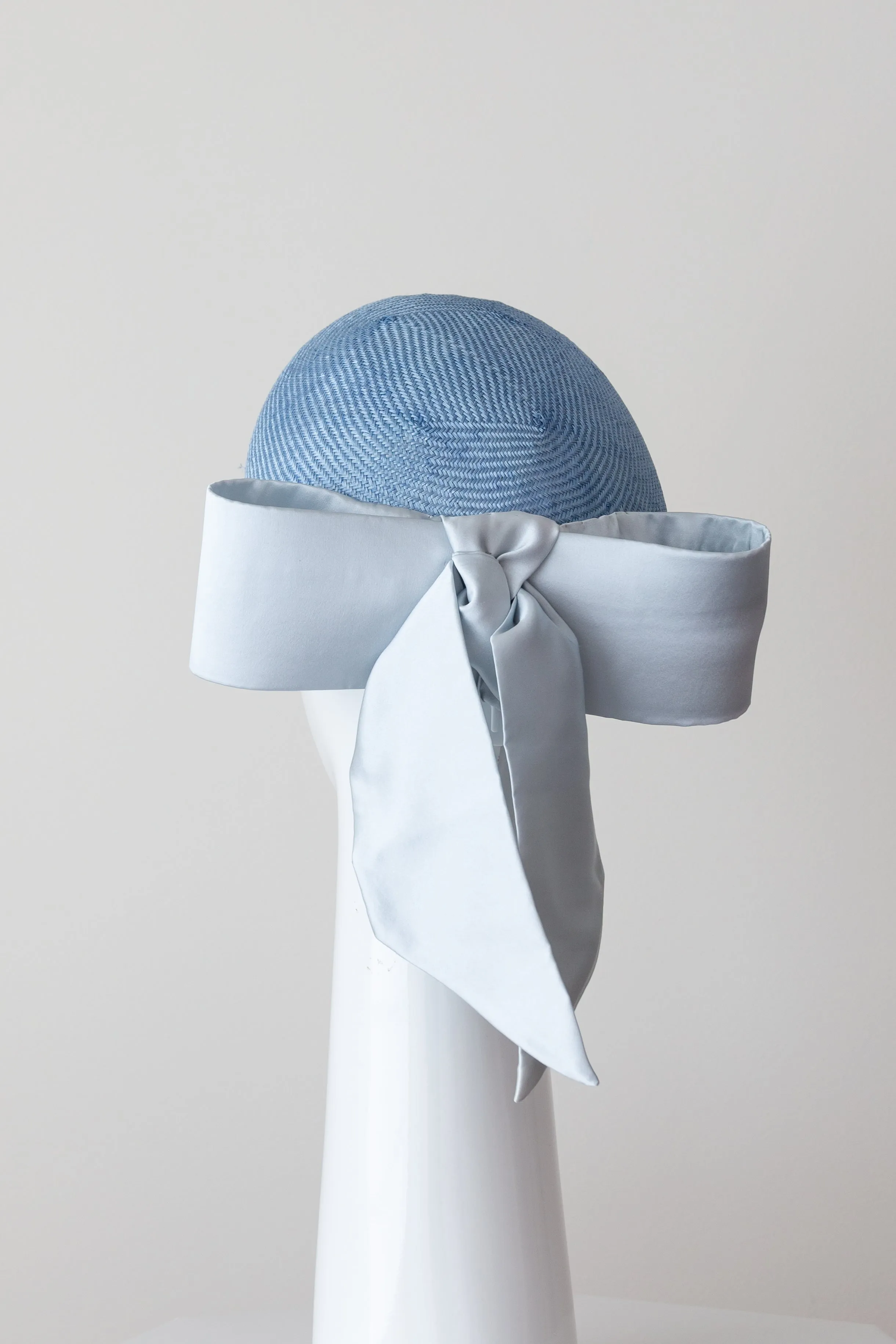 Baby Blue Pillbox with Silk Bow