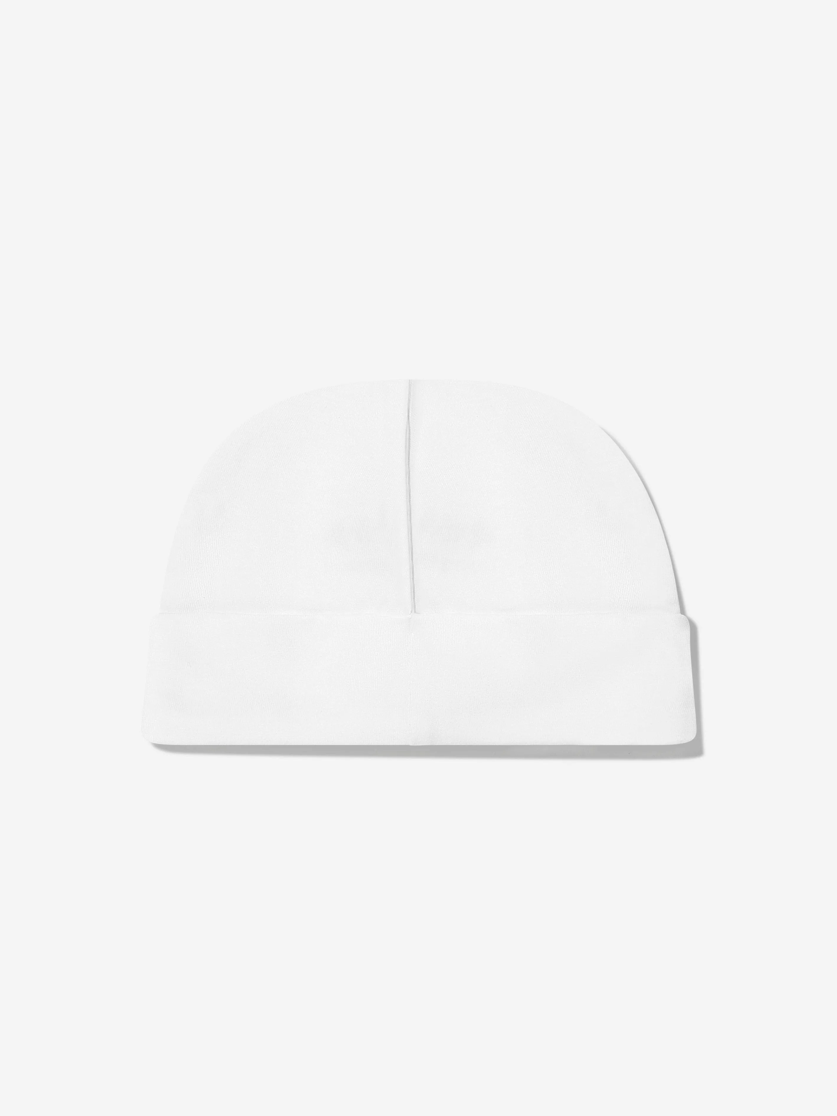 Baby Girls Embroidered Logo Beanie in White