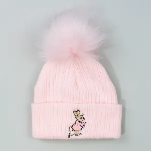 Baby Girls Rabbit Pom Hat - Pink