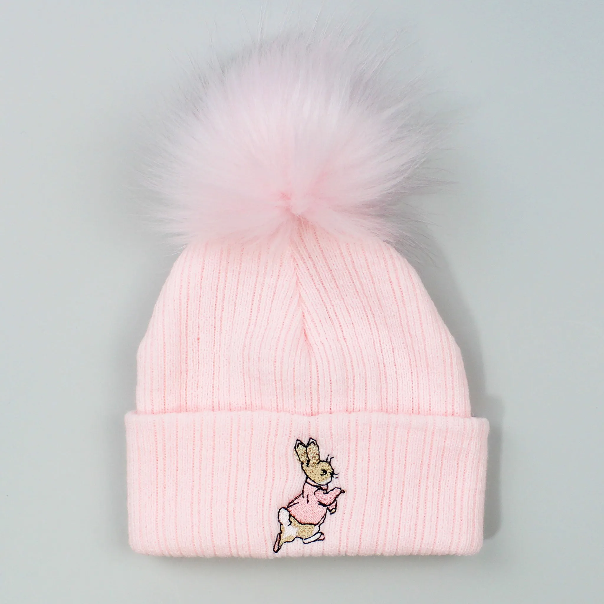 Baby Girls Rabbit Pom Hat - Pink