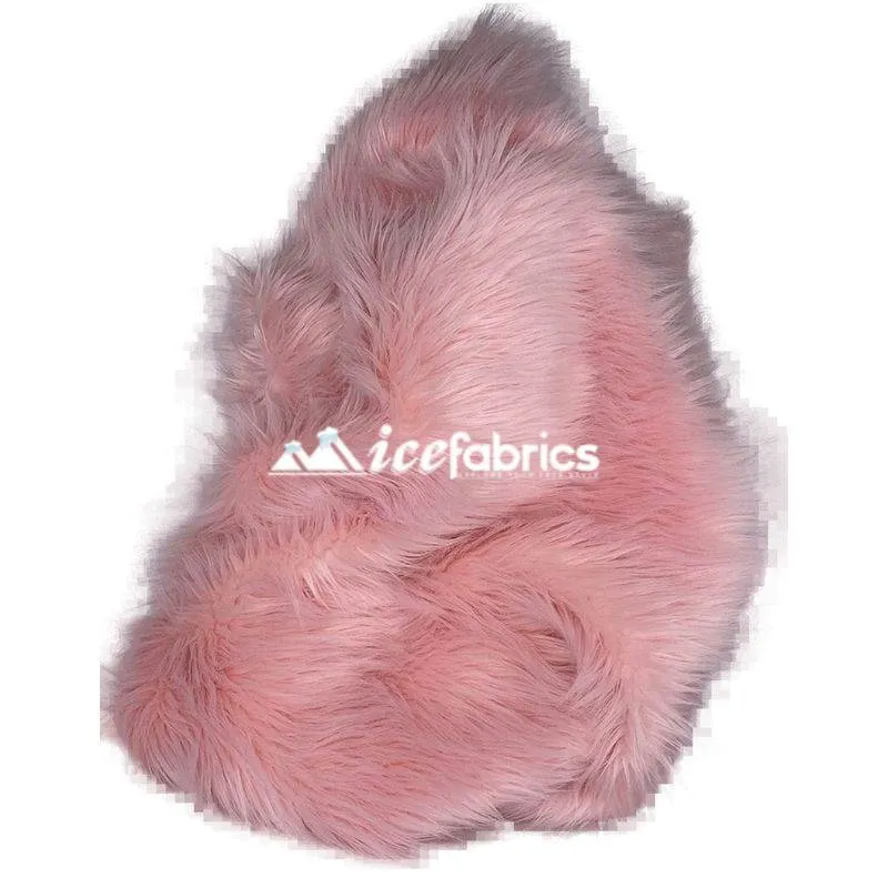 Baby Pink Shaggy Mohair Long Pile Faux Fur Fabric By The Yard